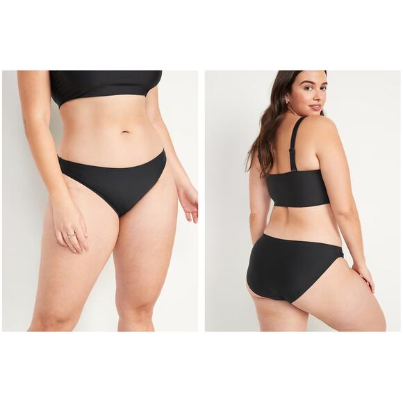 NWT Old Navy Black Bikini Swimsuit Bottoms sz XXL Summer Beach Low Waisted - Picture 1 of 5